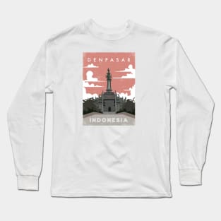 Denpasar, Indonesia. Retro travel poster Long Sleeve T-Shirt